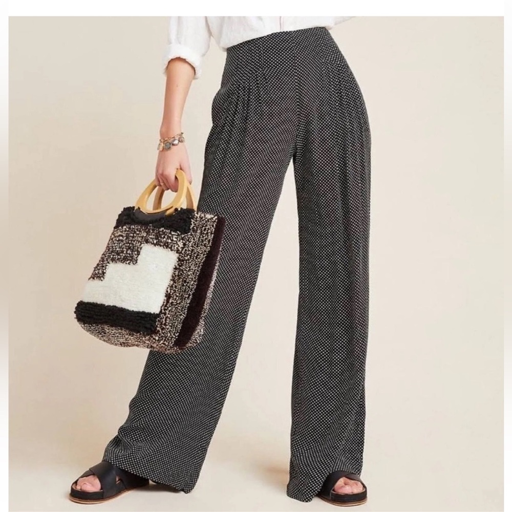 Maeve by Anthropologie Wide Leg Polka Dot Pants